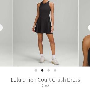 Lululemon Court crush dress black like new size 8 shorts sports bra skirt